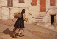 Woman with barrel